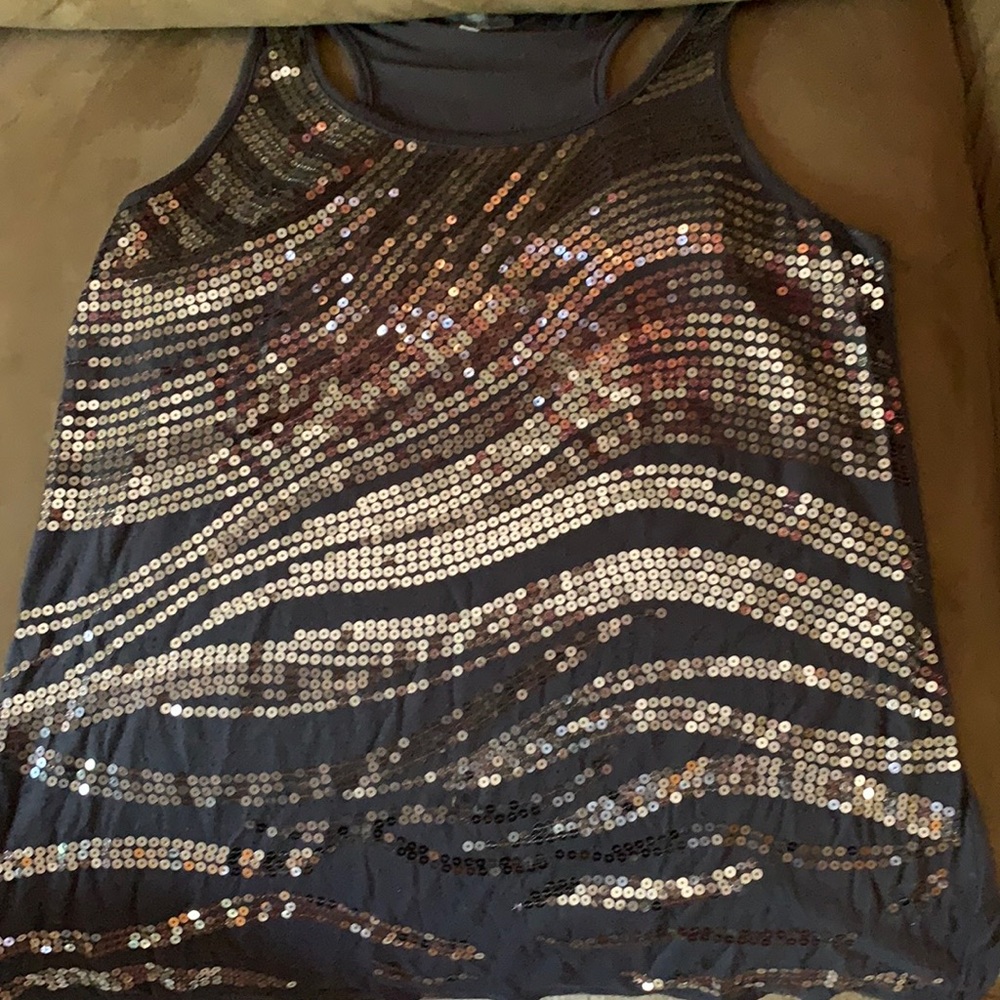 Blue sparkly tank top. Charlotte Russe size large